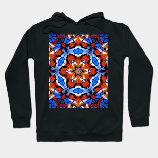 Hexagon Blue Red-Orange Mosaic Symbol Hoodie